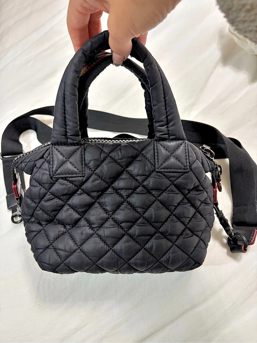 MZ WALLACE Micro Sutton Deluxe Shoulder Bag in Black